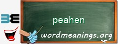 WordMeaning blackboard for peahen